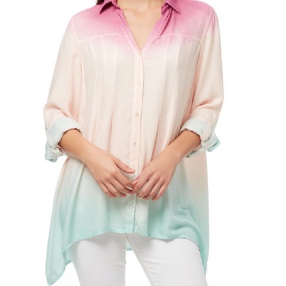 Vintage America Medium Roseate Ombre Button-Up Top